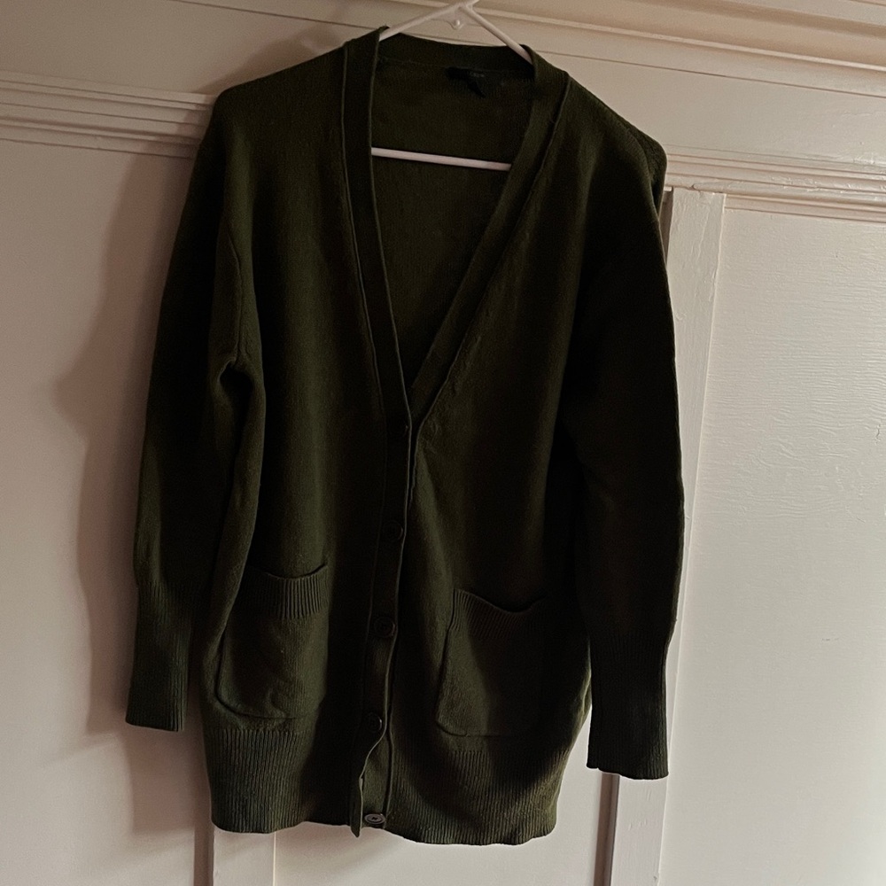 J. Crew Women’s oversized Olive Green Knit cardigan